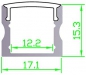 Preview: LED Aluprofil für LED Strips mit Diffusor LB-AP04 Länge 2m