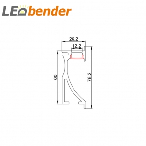 LED Aluprofil für LED Strips mit Diffusor LB-AP23 Länge 2m