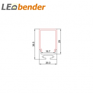 LED Aluprofil für LED Strips mit Diffusor LB-AP29 Länge 2m