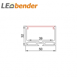 LED Aluprofil für LED Strips mit Diffusor LB-AP46 Länge 2m