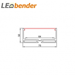 LED Aluprofil für LED Strips mit Diffusor LB-AP48 Länge 2m