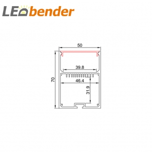 LED Aluprofil für LED Strips mit Diffusor LB-AP52 Länge 2m