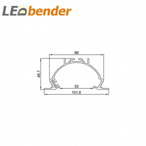 LED Aluprofil für LED Strips mit Diffusor LB-AP59 Länge 2m