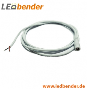 LED Anschlusskabel 150cm mit DC-Buchse / offene Kabelenden weiß