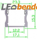 LED Aluprofil für LED Strips mit Diffusor LB-AP03 Länge 2m