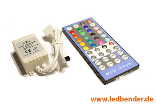 RGBW LED 40 12/24V Tasten mit Controller Infrarot-Fernbedienung