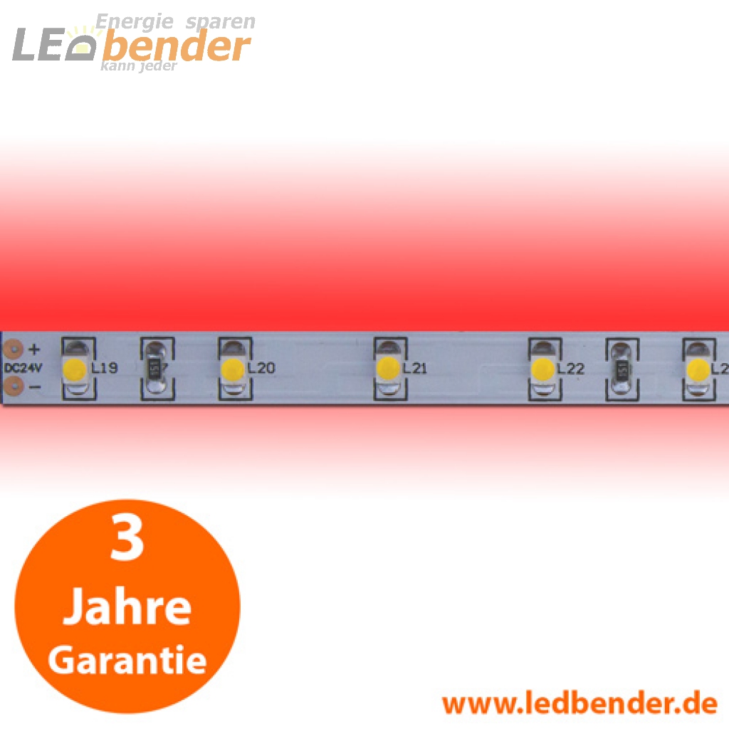 Flexibler LED Strip 12V 4,8W IP65 rot