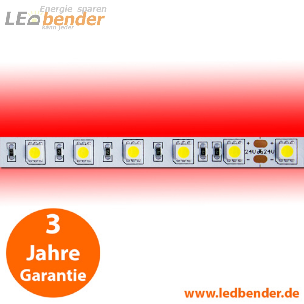 Flexibler LED Strip 12V 14,4W IP68 rot