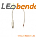 LED Anschlusskabel 20cm mit DC-Stecker / offenes Kabelende weiß